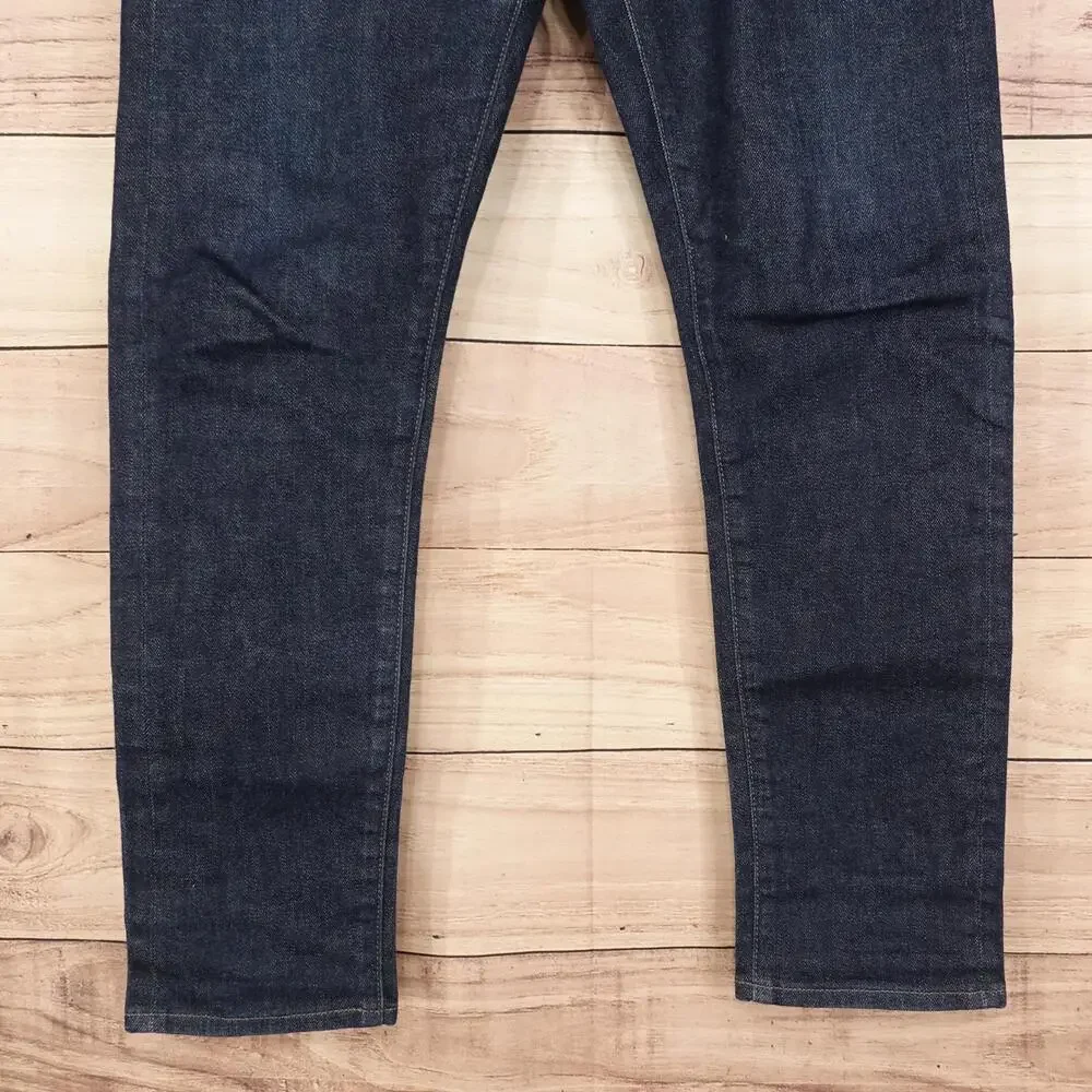 Uniqlo Jeans Mens 32x32 Blue Dark Wash Slim Fit Stretch Denim SELVEDGE